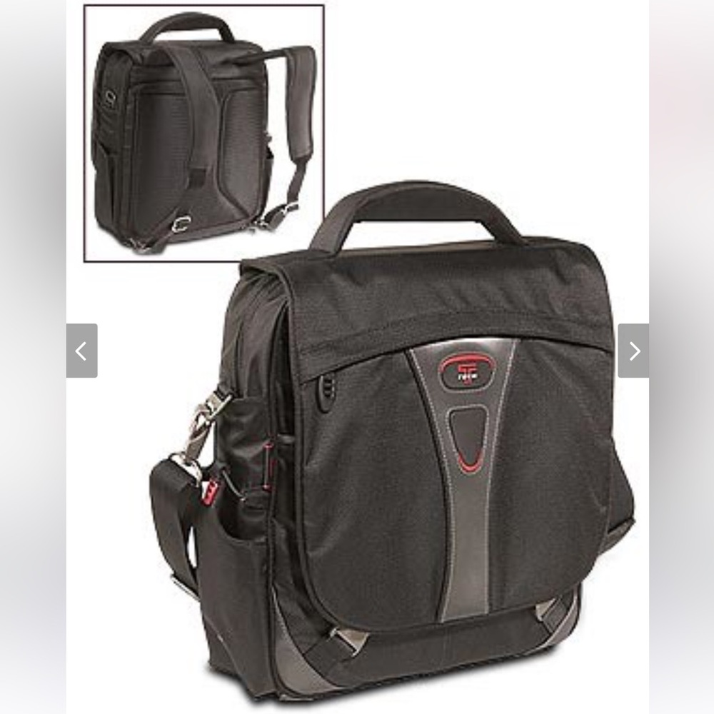 TUMI T Tech Pulse Norfolk Laptop Brief Messenger Backpack Dark Gray 5589GRH $525